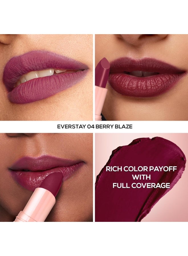 RENEE Everstay Matte Lipstick - Berry Blaze, Long Stay, Hydrating & Non-Drying, Smudge & Transfer Proof, Lightweight, Intense Pigment, Full Coverage, Vitamin E Infused, for All Occasions, 4.2g - Image 3